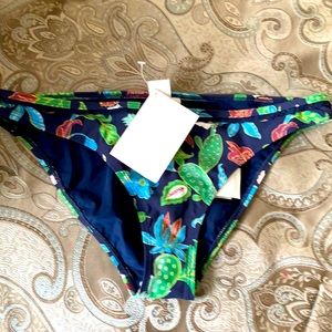 NWT Tory Burch floral bikini bottoms navy large